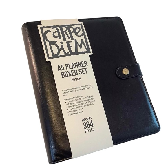 Simple Stories Carpe Diem A5 Planner Boxed Set w/Inserts 364 PCS BLACK - Picture 6 of 6